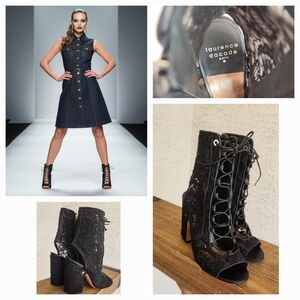 Laurence Dacade Black Lace-Up Ankle Boots